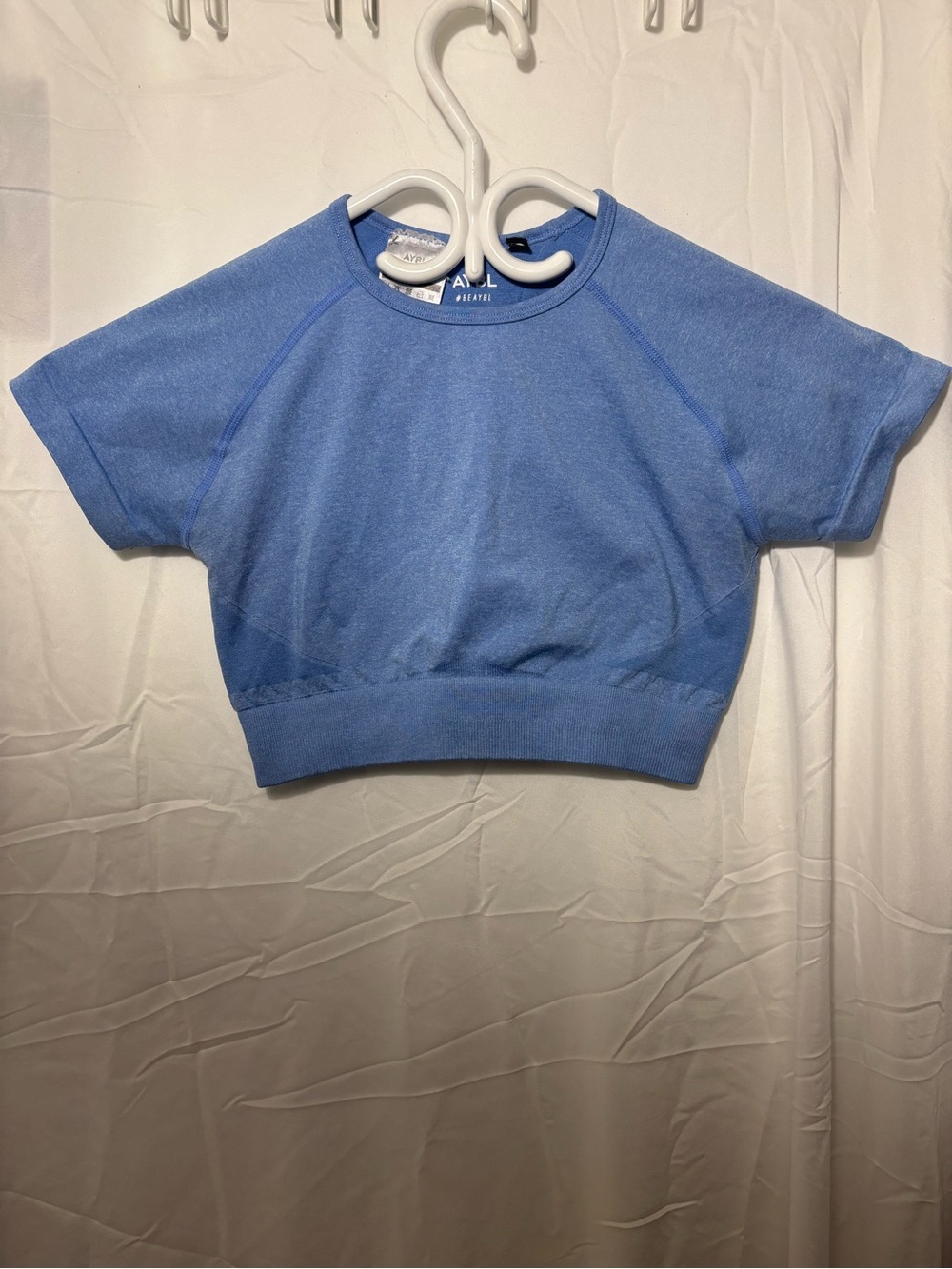 AYBL Light Blue Empower Seamless Crop Top